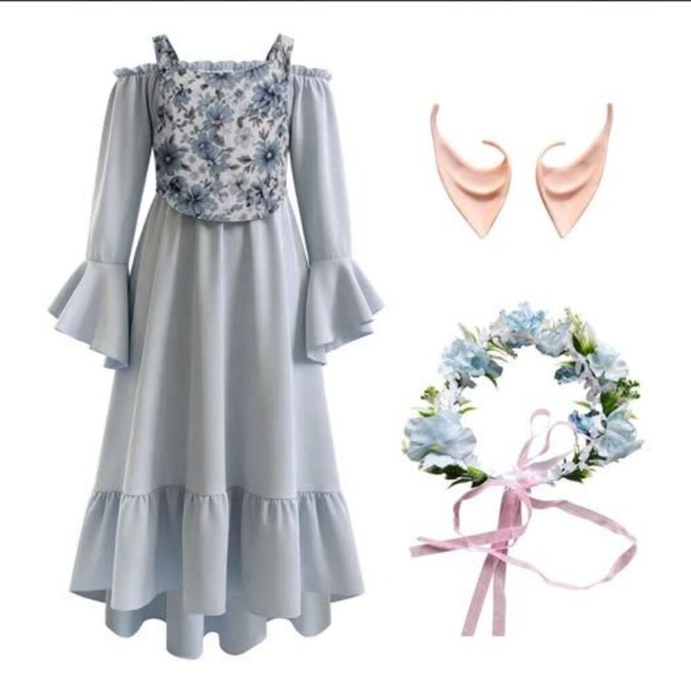 Reni Elf Costume Set kids Renaissance fair 3 pieces size 4-6